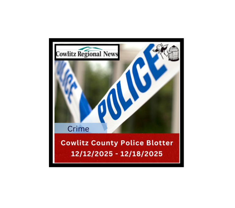 Cowlitz County Police Blotter 12/12/2025 – 12/18/2025